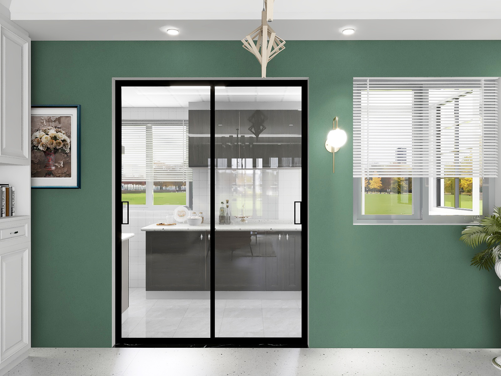 极简窄边移门，尽赏无边秋色，诗意更阑珊~