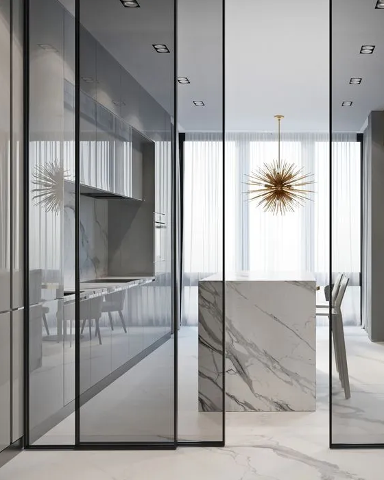 极简窄边移门，尽赏无边秋色，诗意更阑珊~