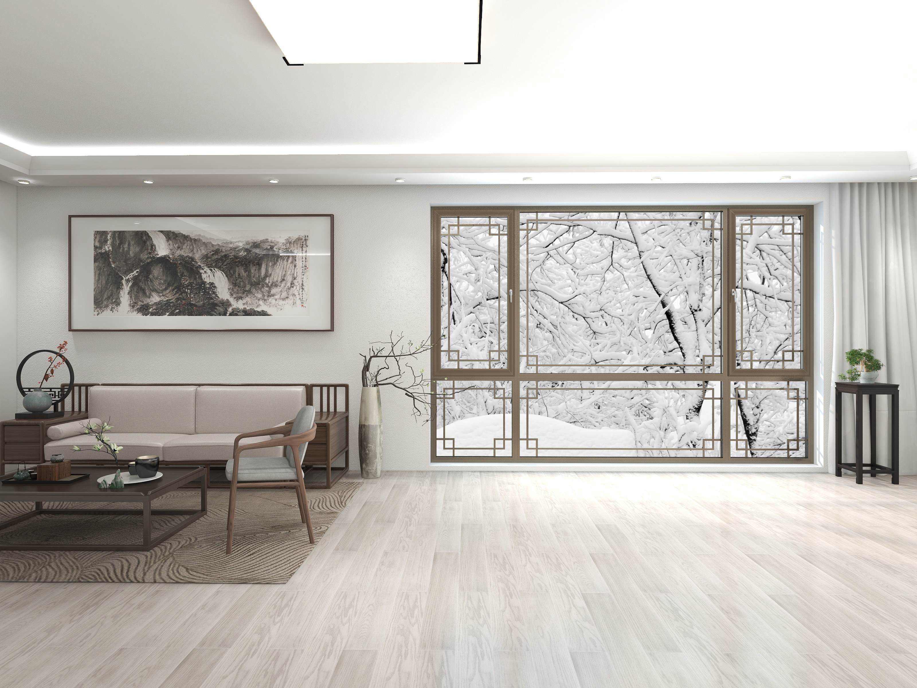 一隅中式古窗，与雪景绝美相融，咫尺间有数不尽的惊喜和诗意~